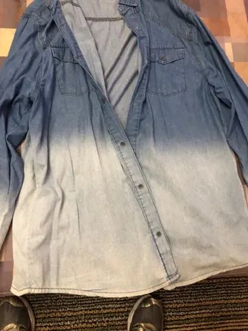 Camisa manga longa jeans - Foto 3