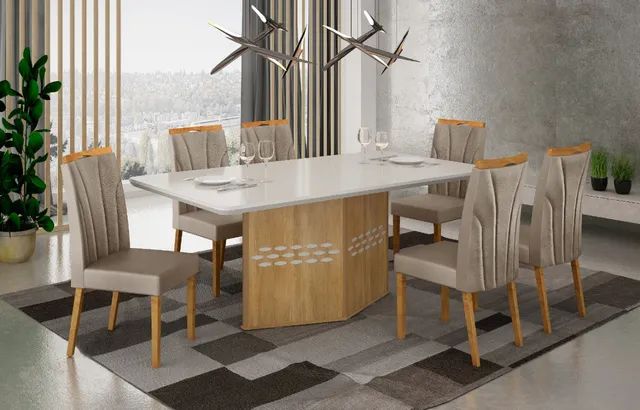 Mesa de Jantar Iza 6 Cadeiras t65 