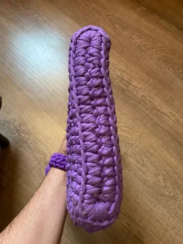 Bolsa de fio de Malha feita a Mão com alça - Foto 4