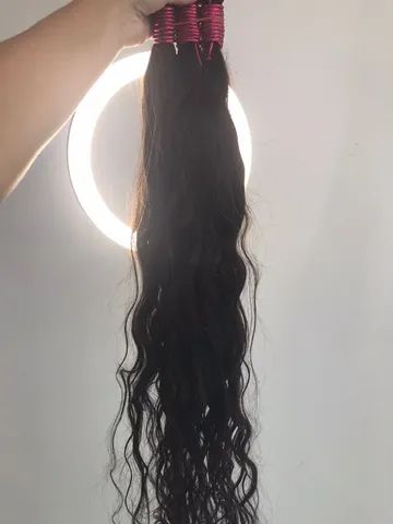 cabelo humano/ liso 45 cm - Foto 4