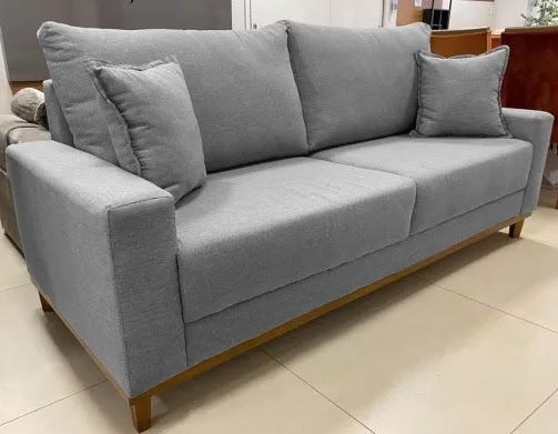 Sala sofá retro 210 cm com almofadas soltas 