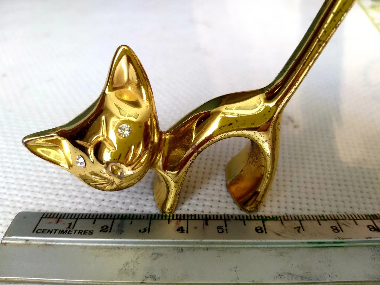 Escultura Estatueta Porta Anéis Cat Gold de Walter Bosse VINTAGE