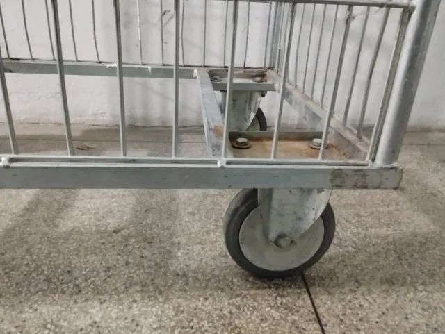 Carrinho de carga e descarga levar produtos em aco c rodas resistentes. kit 2 carrinhos  - Foto 3