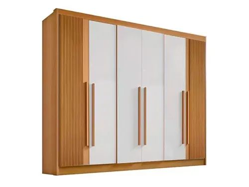Guarda-Roupa Ripado 6 Portas Cinamomo/Off White 100%MDF a654 - Foto 2