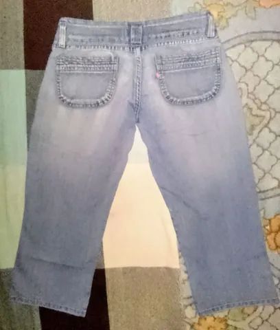 2 PEÇAS JEANS FEM. N°42. CALÇA E SHORT. USADO LER DESCRIÇÃO - Foto 5
