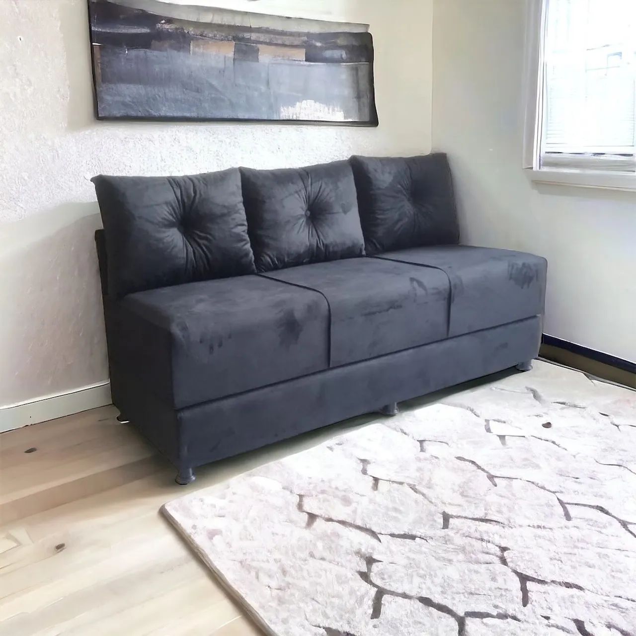 SOFÁ CAMA MUITO PRÁTICO DE 3 LUGARES E 1 CAMA CASAL NOVOS 