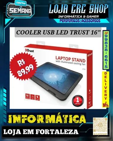 Notebase Cooler USB Led Trust até 16 Polegadas 