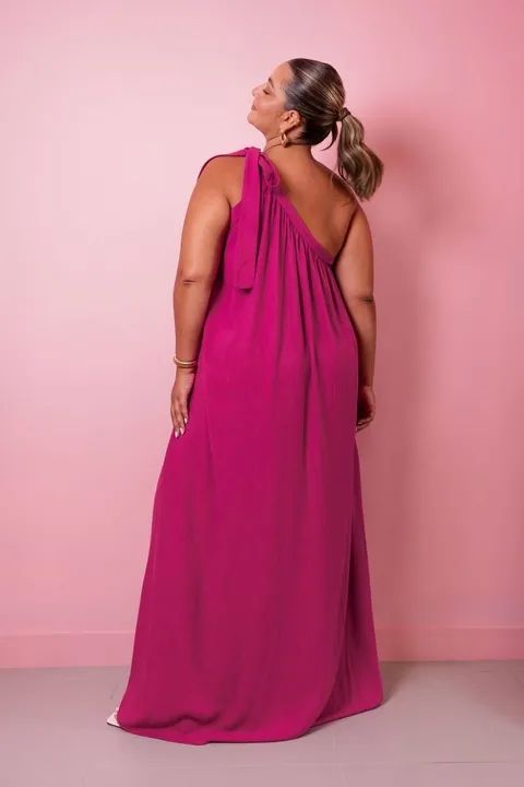 Vestido Longo Rosa - GG - ateliê Leticia Michels - Foto 2