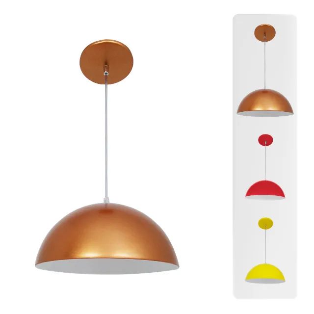 Luminária Esfera Lustre Led de Teto Meia Lua 34cm Texturado - Pronta Entrega - Foto 3