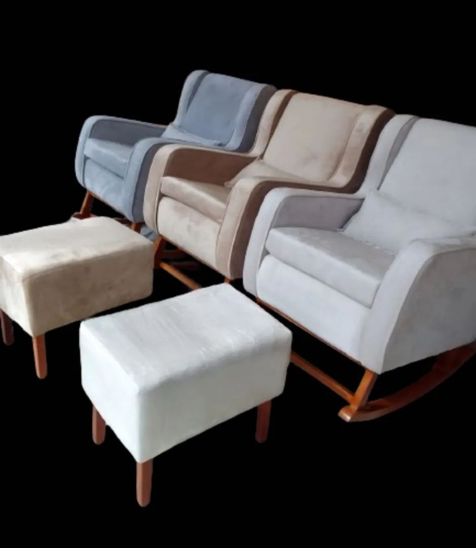 Poltrona de Balanço Amamentação e Puff - Foto 2