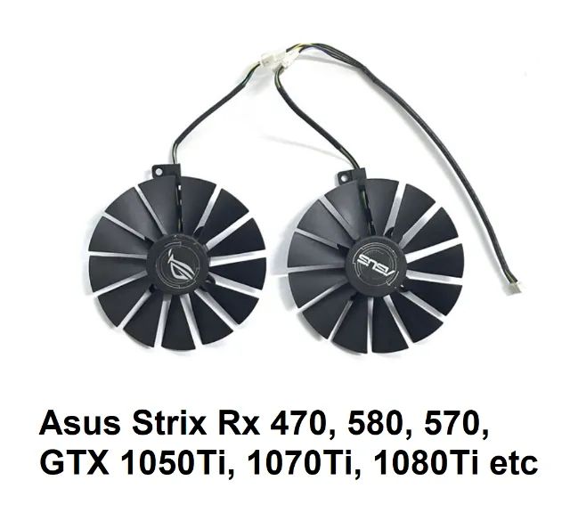 Fan cooler gpu Asus strix rx 470 570 580 gtx 1050ti 1070ti 1080ti e outras