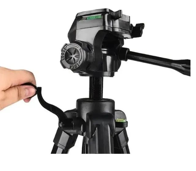 Tripé para Celular e Câmera Digital Profissional Com Nível Tamanho 1.8 Mt - Foto 4
