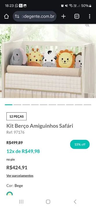 Kit Berço Infantil - Grão de Gente - Amiguinhos Safari - Foto 5