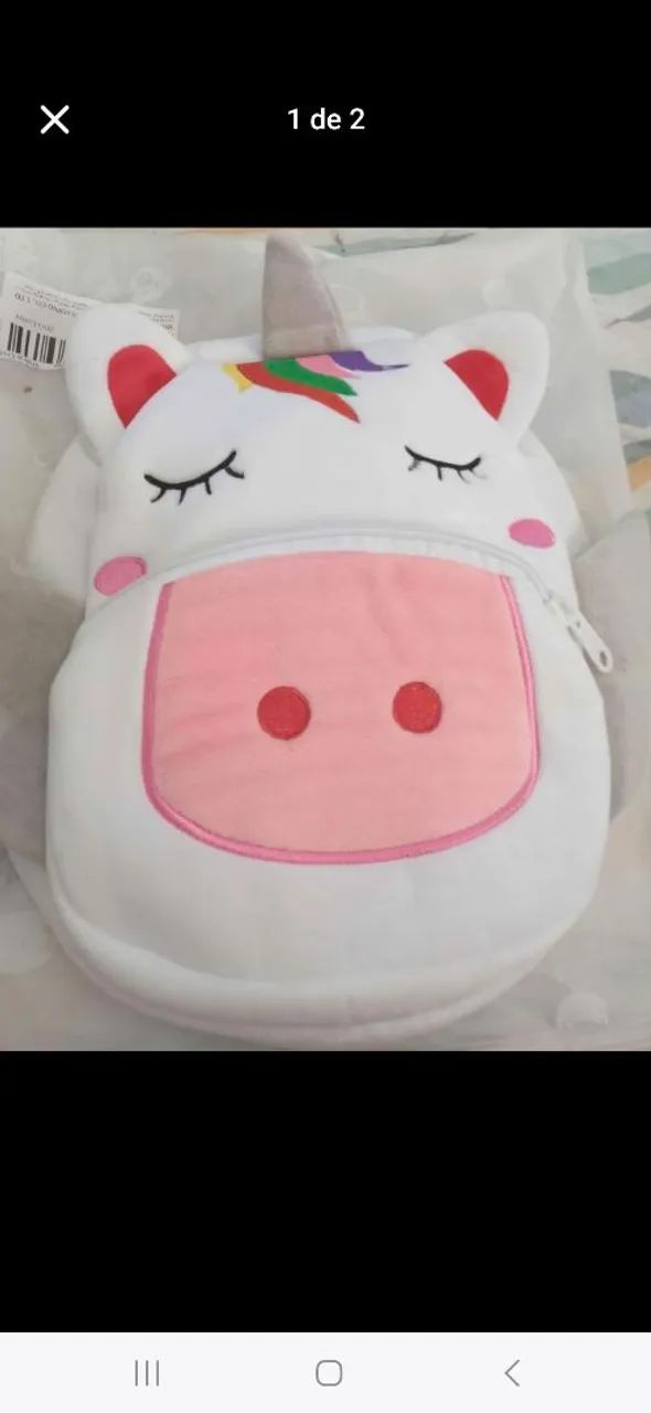 Mochila Unicórnio De Pelúcia 