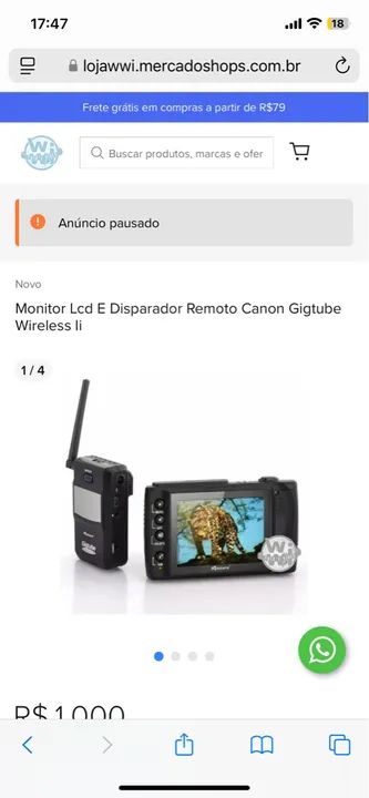 Monitor Lcd E Disparador Remoto Canon Gigtube Wireless Ii - Foto 3