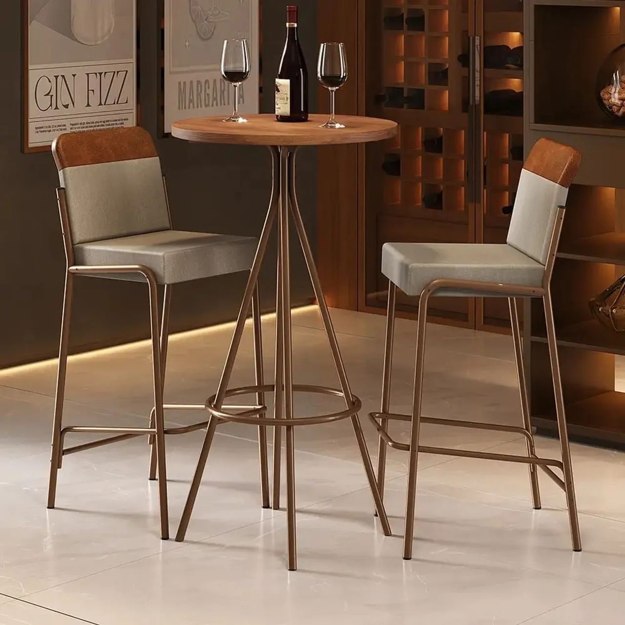 Mesa Bistrô Carrara com 2 Banquetas  - Entrega Rápida 
