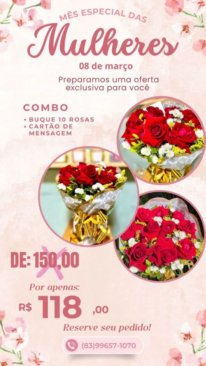 Buquê de 10 rosas 