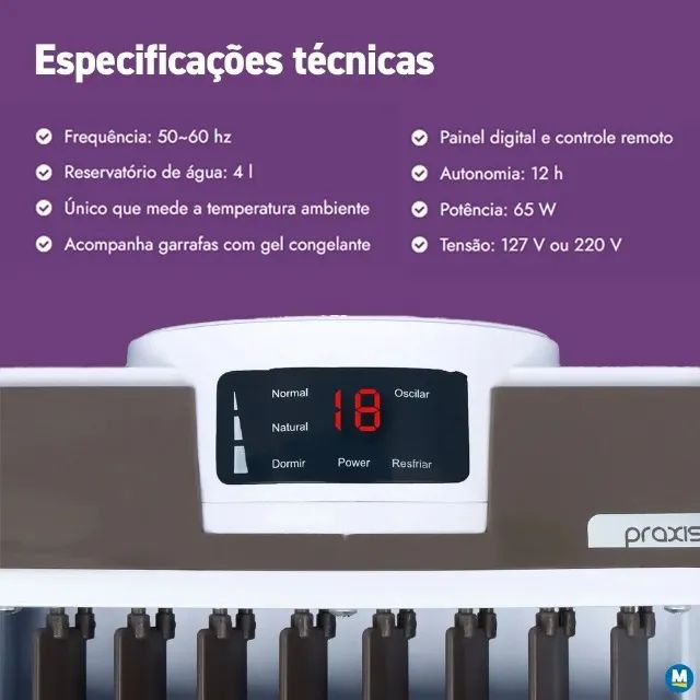 Climatizador De Ar Portátil 4 Em 1 Painel Digital Timer 4 L - Foto 3
