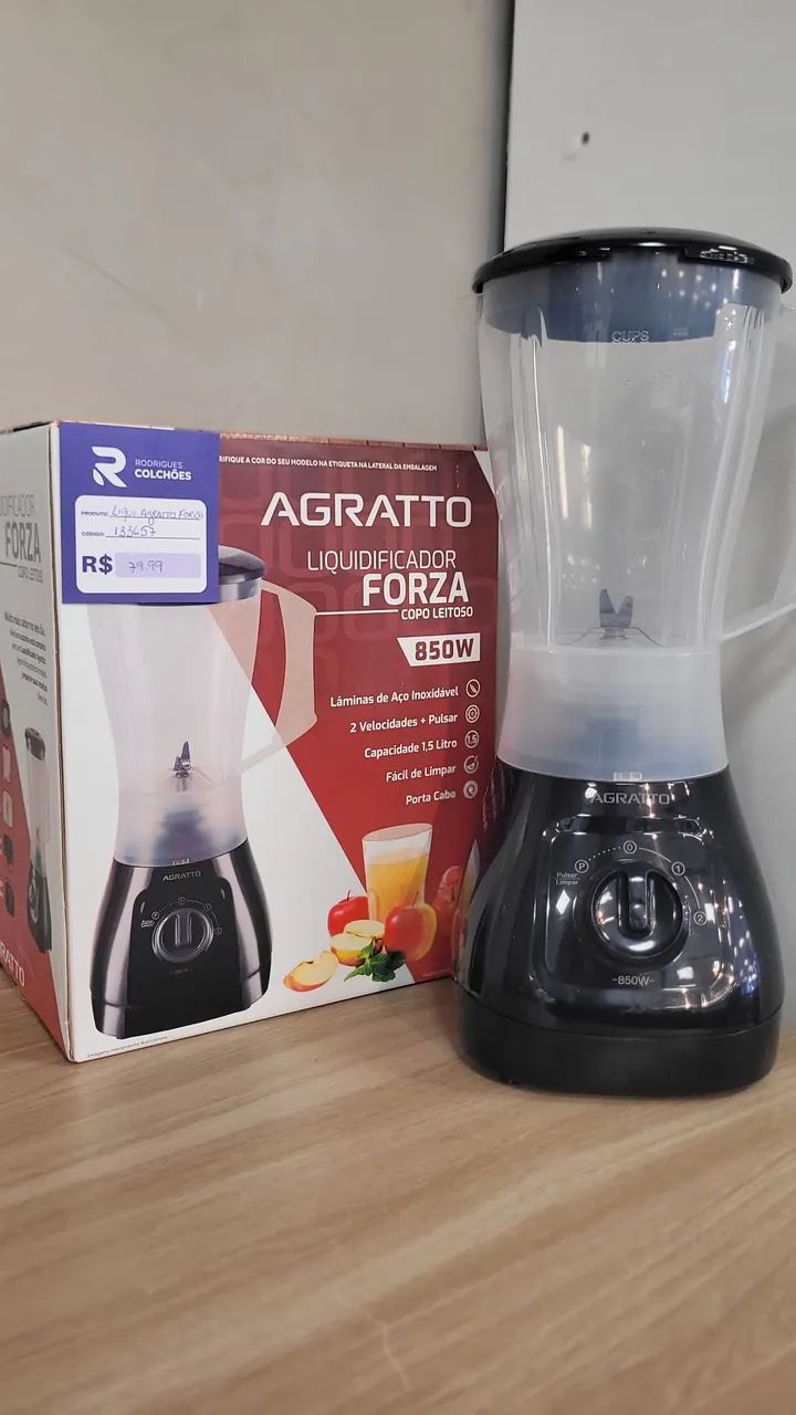 Liquidificador Agratto Força 850W - Copo Leitoso
