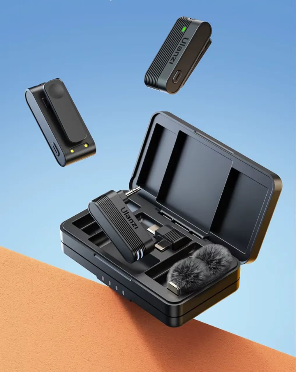 2 Microfone de Lapela Sem Fio Ulanzi A100 Profissional Lacrado (ios, android, camera)
