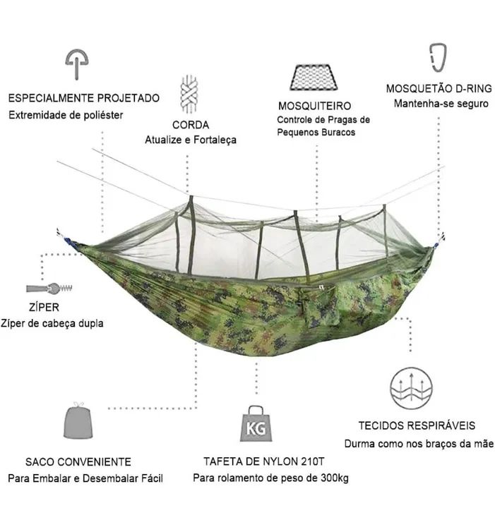 Rede de Camping com Mosquiteiro - Foto 2