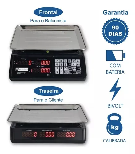 Balança Sunghtools 40KG Divisão 2g Bi volt bateria interna