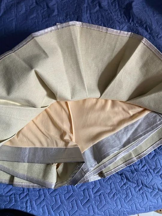 Saia plissada prata com cinto - Foto 4