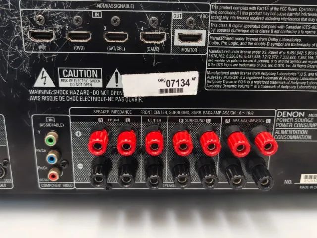 Receiver Denon Avr-1611 7.1 C/ Controle, Funcionando 100