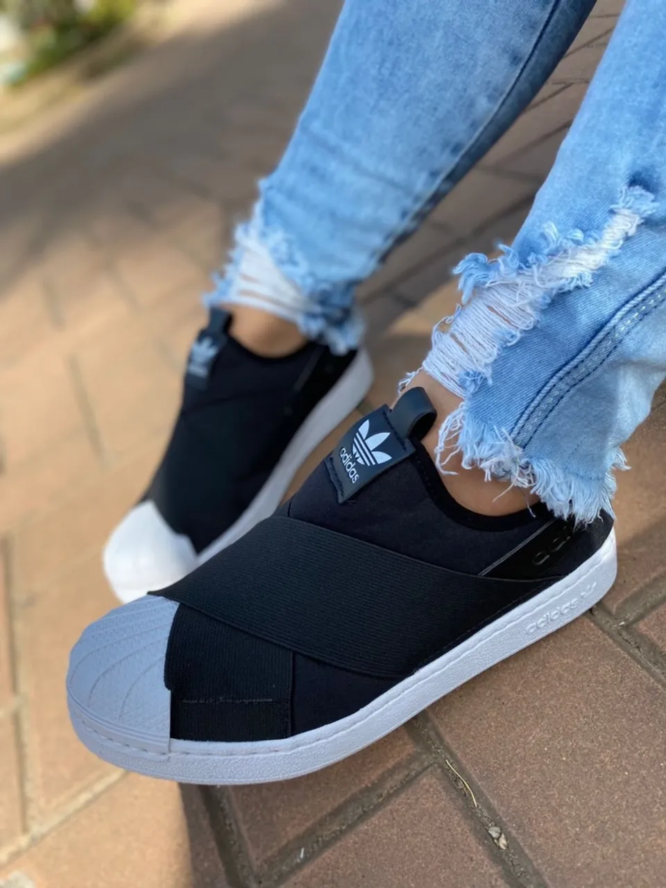 Atacado Tênis Adidas Superstar Slip-On Preto e Branco