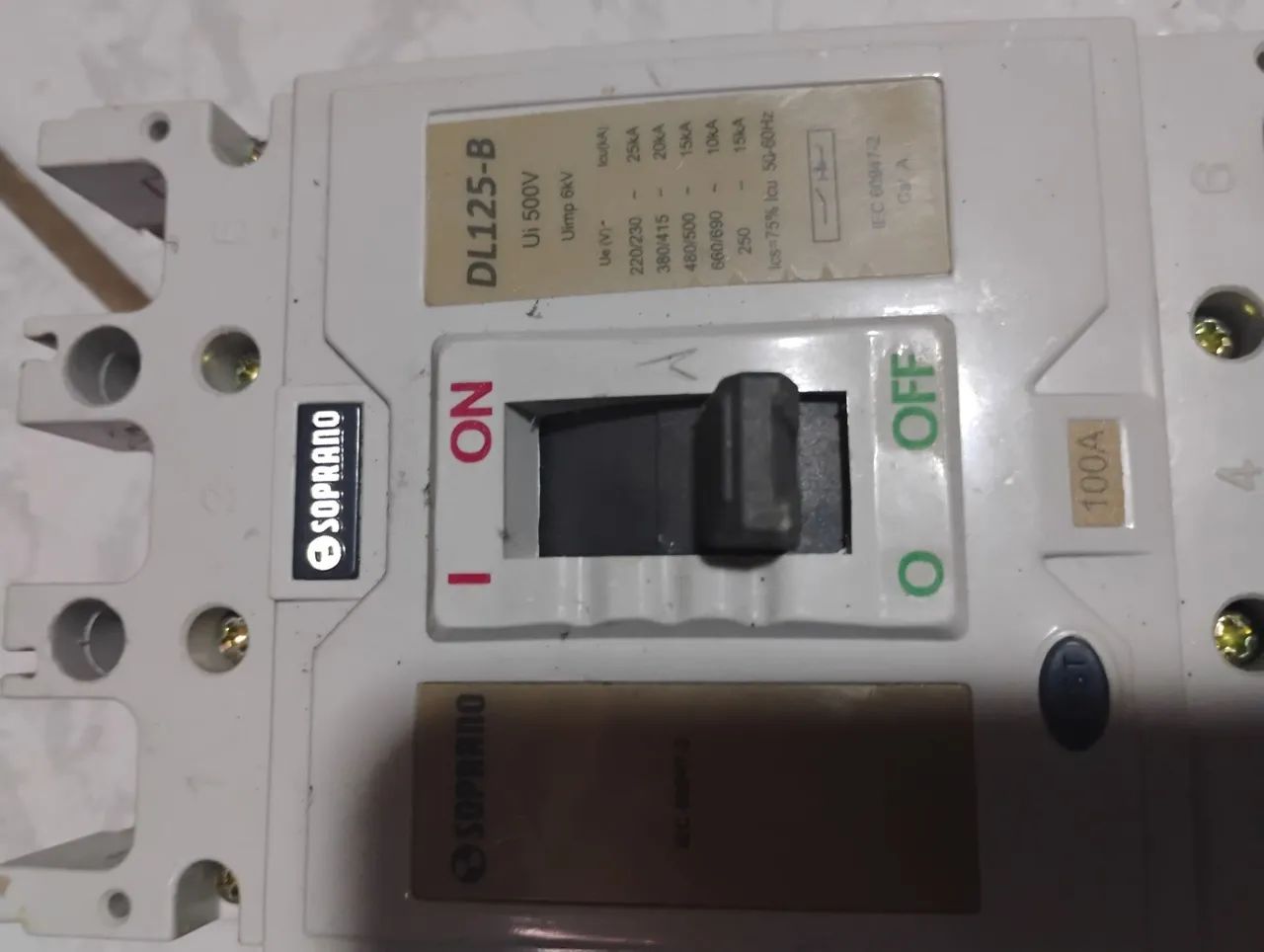 Disjuntor Soprano DL125-B 100A