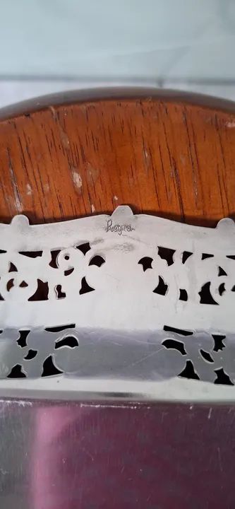 Bandeja Banho de prata Régia borda rendada sem uso. 25 x 20.  - Foto 3