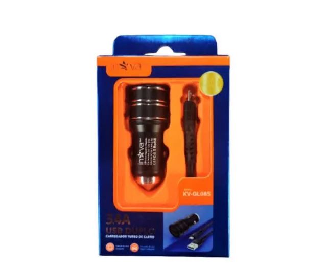 Carregador Veicular 2 USB com cabo incluso - Foto 2