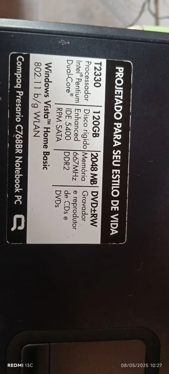 Notebook Compaq Presario C76832 - Ótimo estado! - Foto 2