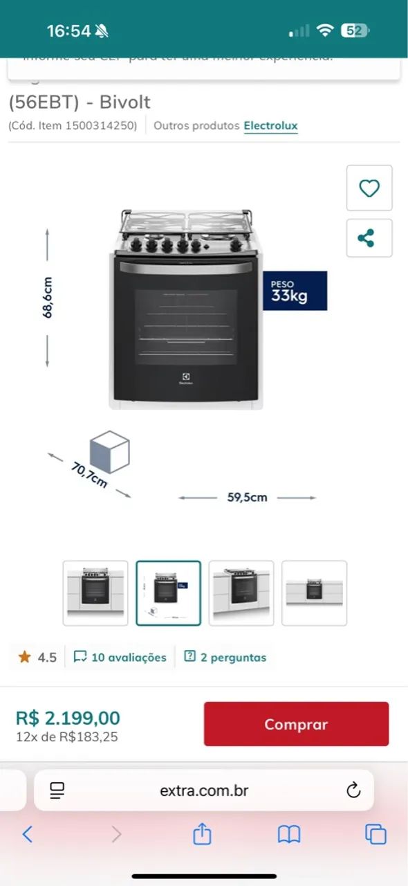 Fogão Electrolux com 4 bocas - Foto 5
