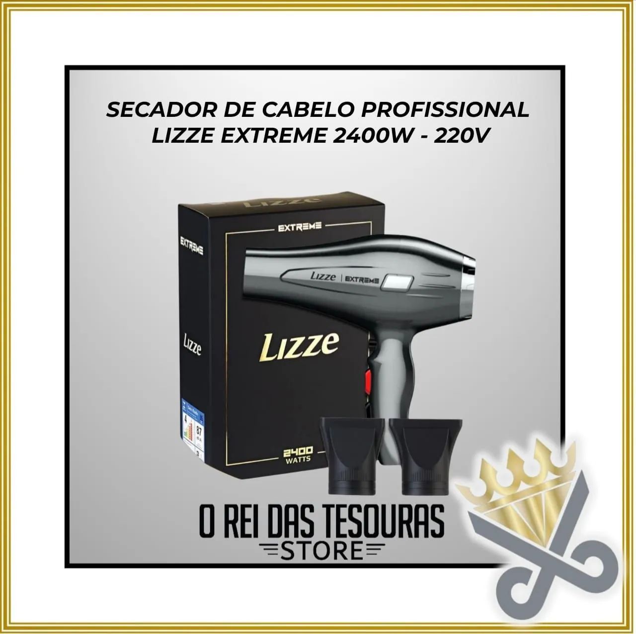 SECADOR DE CABELO PROFISSIONAL LIZZE EXTREME 2400W  - Foto 2