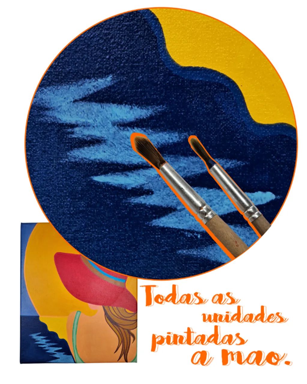 Mini Quadro Garota com Chapéu Vermelho - Foto 5