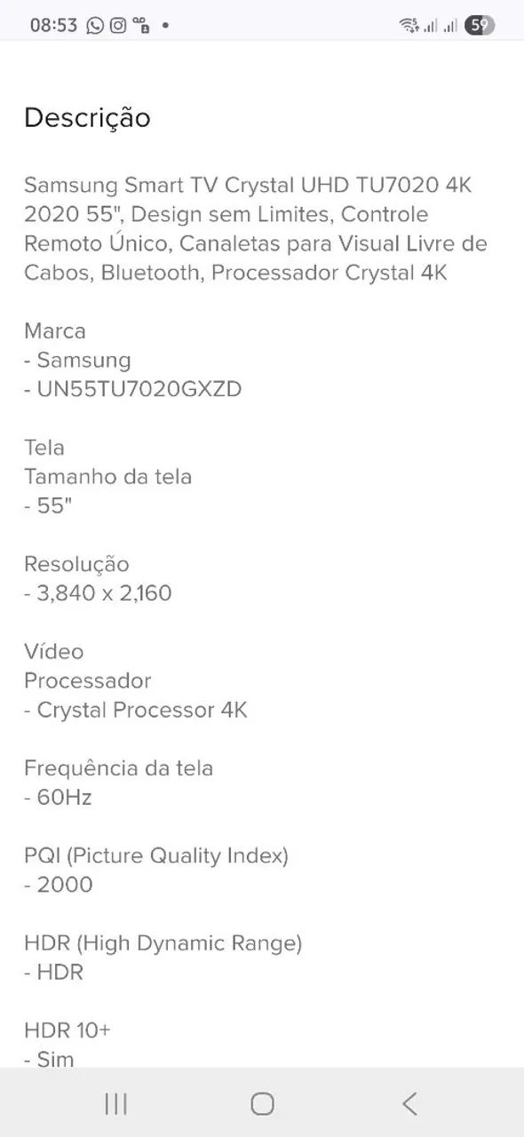 Smartv Samsung UN55TU7020GXZD - Foto 5