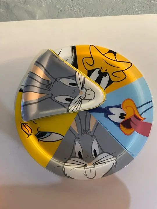 Jogo de pratos para pizza Looney Tunes