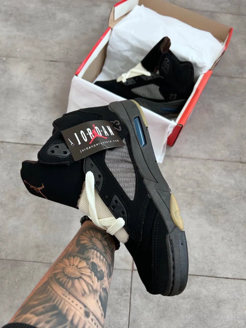 Nike Air Jordan 5 Retrô Preto Masculino Premium - Foto 3