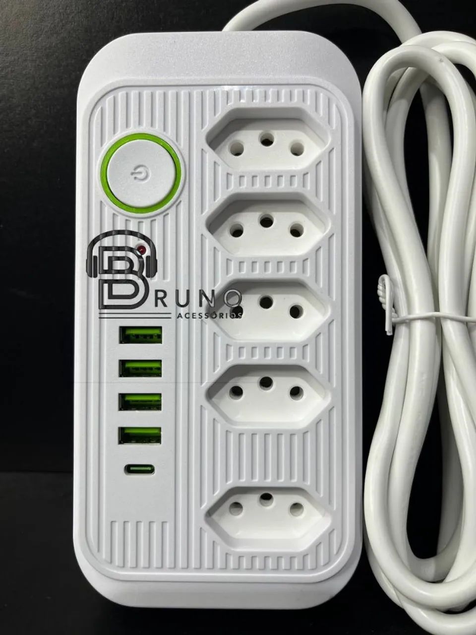 Extensão com Tomadas e Carregadores USB - BRUNO ACESSÓRIOS - Foto 2