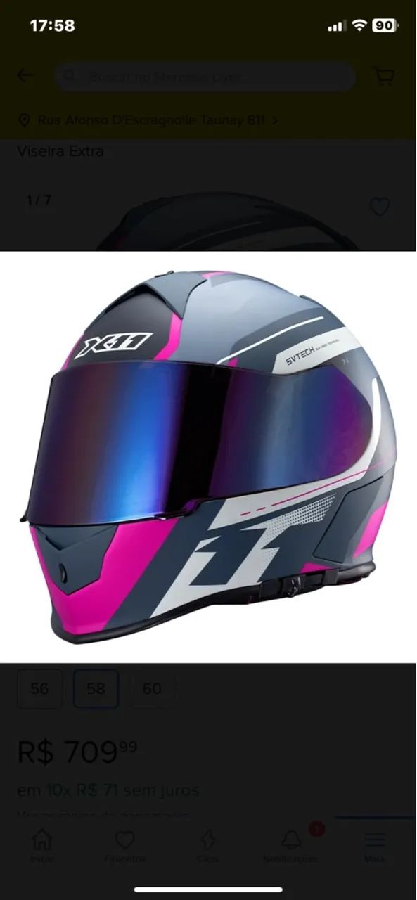 Capacete X11 REVO Preto e Rosa - Foto 4