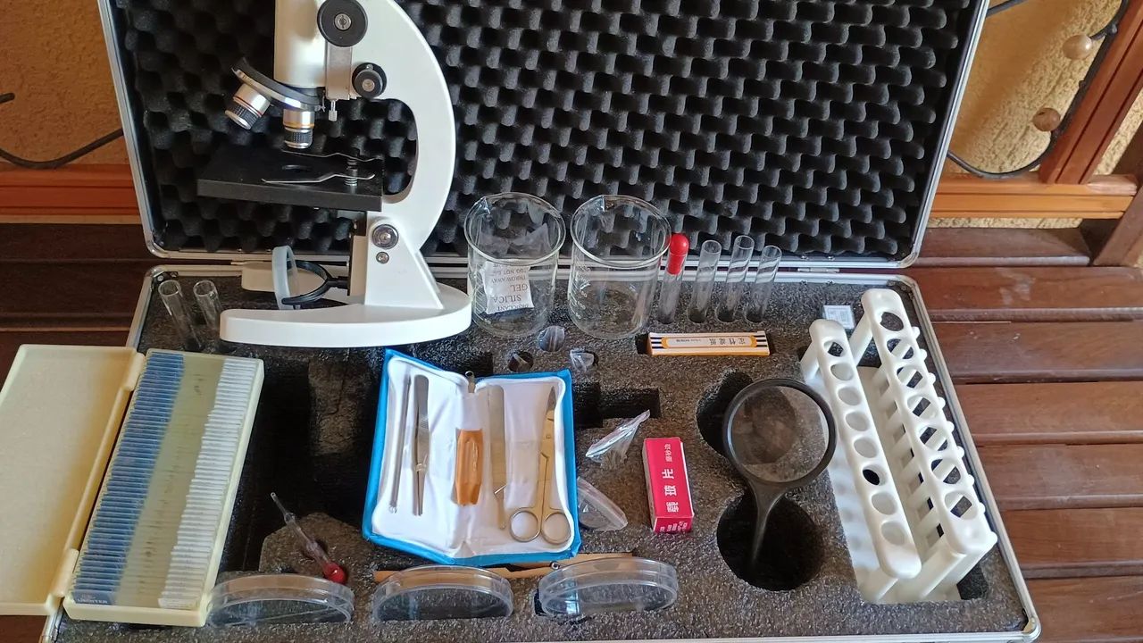 Kit de Microscópio Completo - Laboratório Portátil 64993724906498121