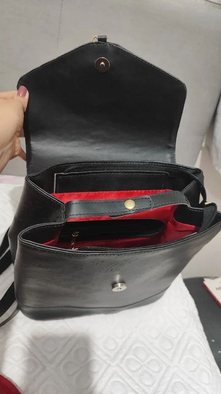 Mochila bolsa, com regulagem e bolso interno com ziper - Foto 3