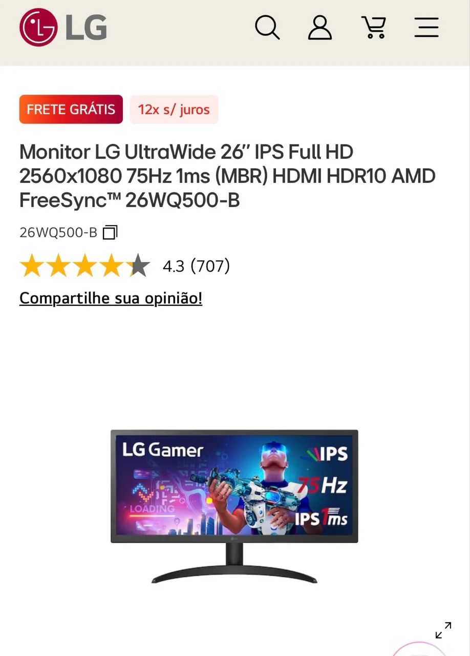 Monitor 26 IPS FULL HD - Foto 2