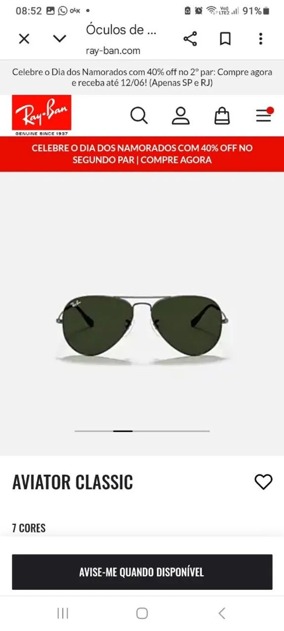 ÓCULOS DE SOL RAY- BAN SUNGLASSES