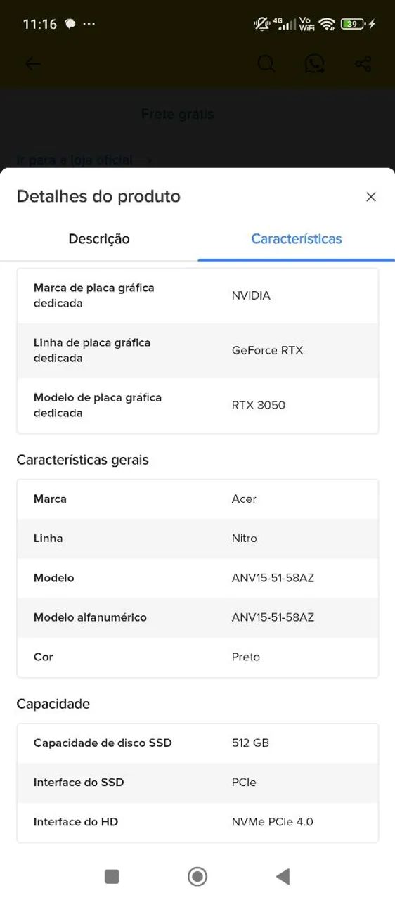Notebook gamer nitro V15 - Foto 3