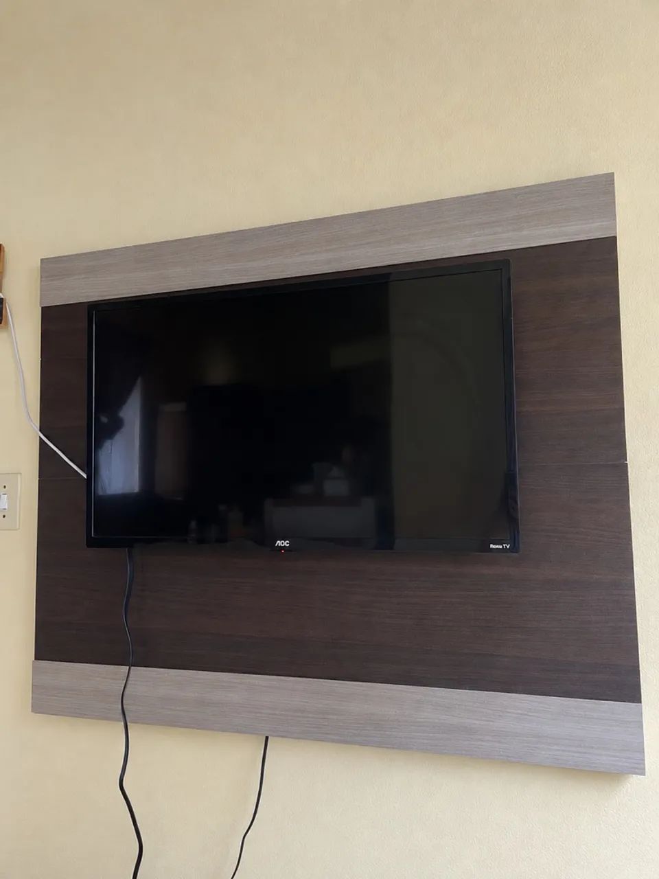 conjunto rack e painel para tv marrom