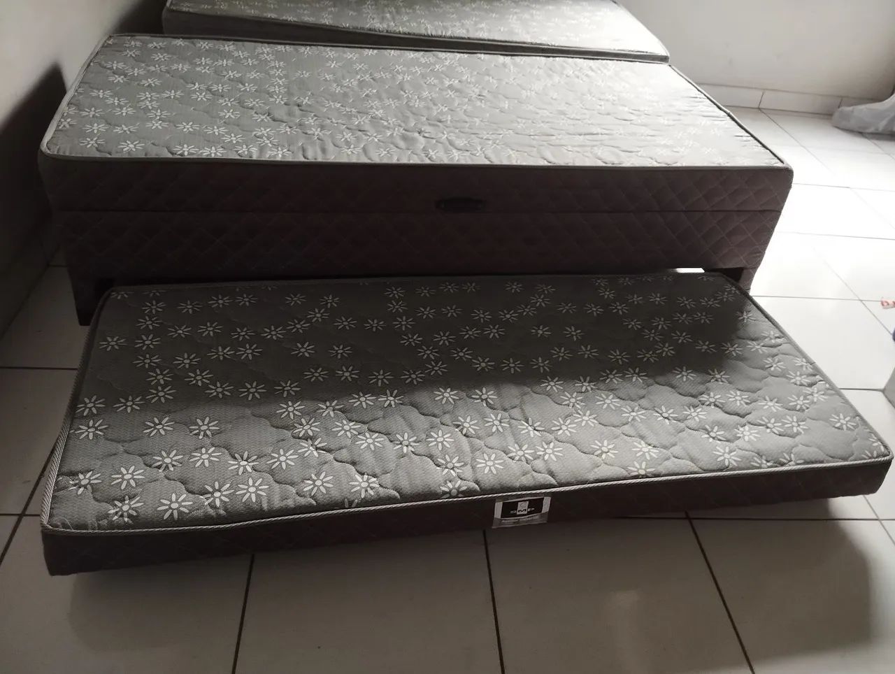 Cama Box Baú Solteiro Conjugado de Molas com Cama Auxiliar Bicama 3 em 1 - Foto 2