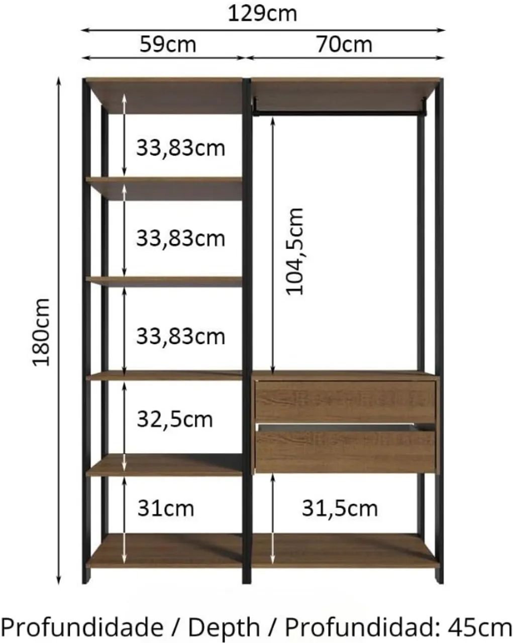 Guarda-roupa Closet Modulado - Foto 2