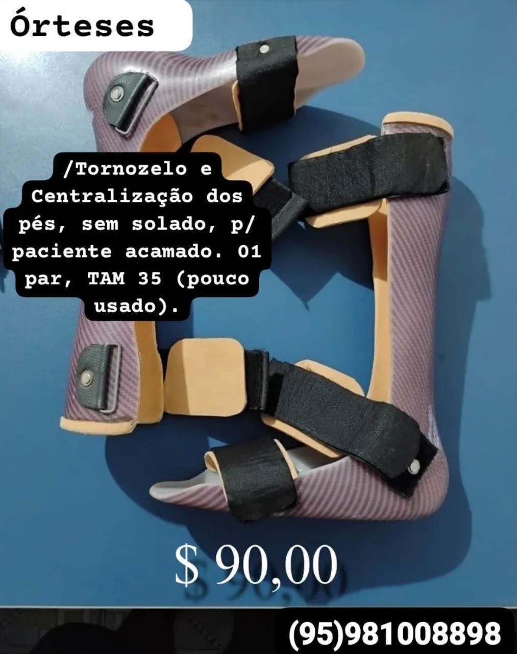 Órtese para tornozelo e centralização dos pés, sem solado, p/ paciente acamado - Foto 3